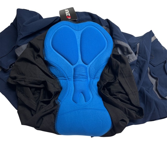 EZRUN Men’s Padded Bike Shorts Cargo Style Navy Gray Size M - Picture 5 of 7
